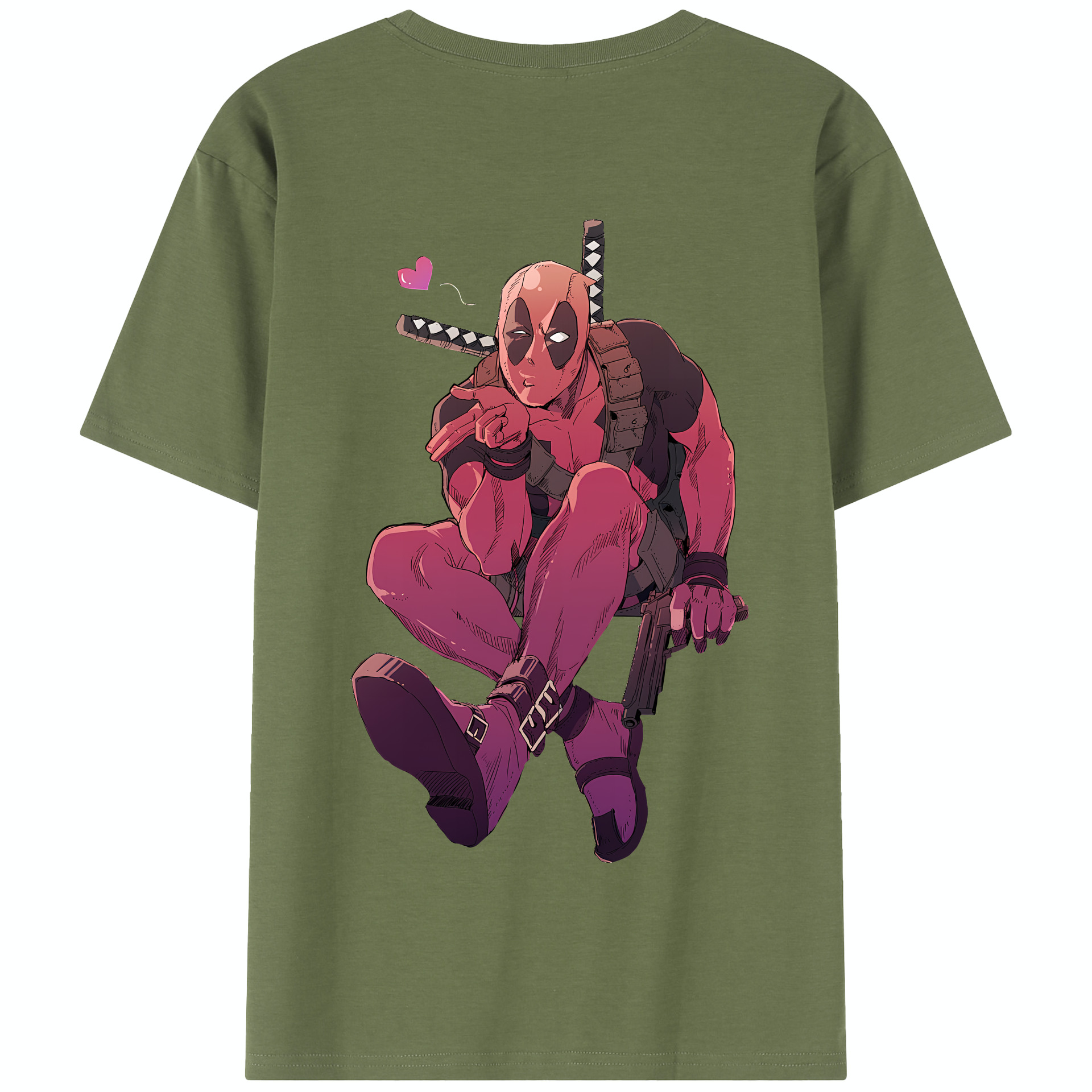 （画像用） Deadpool デッドプール 綿100％半袖Tシャツ（背面プリント）